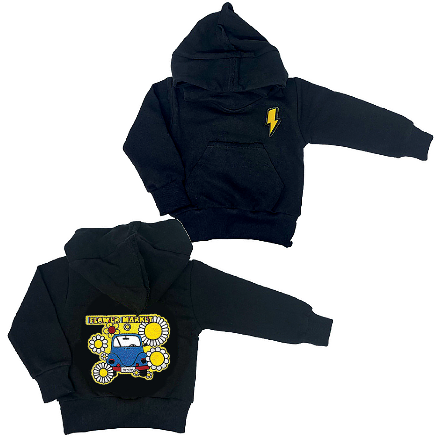 Flower Market Black Pullover - Unisex for Boys and Girls