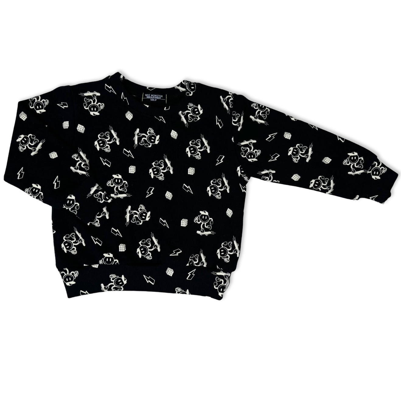 Happy Skate Black Sweatshirt - Unisex for Boys and Girls