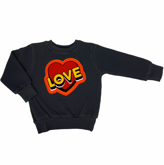 LOVE Black Sweatshirt - Unisex for Boys and Girls