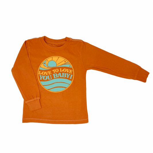 Love To Love You Orange Long Sleeve - Unisex for Boys and Girls