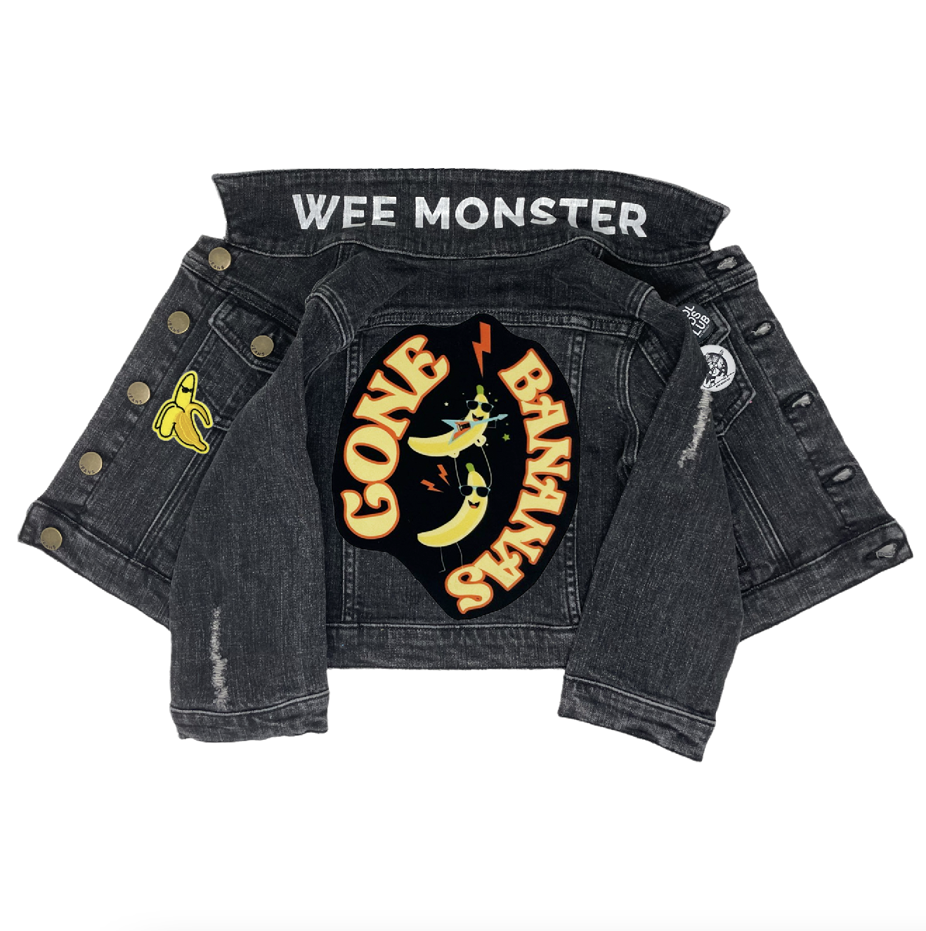 Gone Bananas Black Denim Jacket - Unisex for Boys and Girls