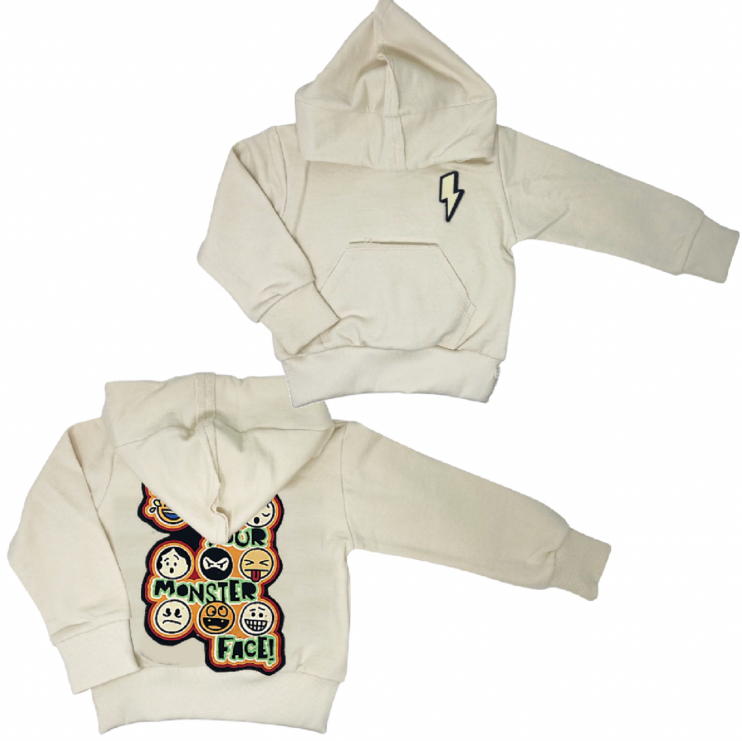 Monster Face Cream Pullover - Unisex for Boys and Girls