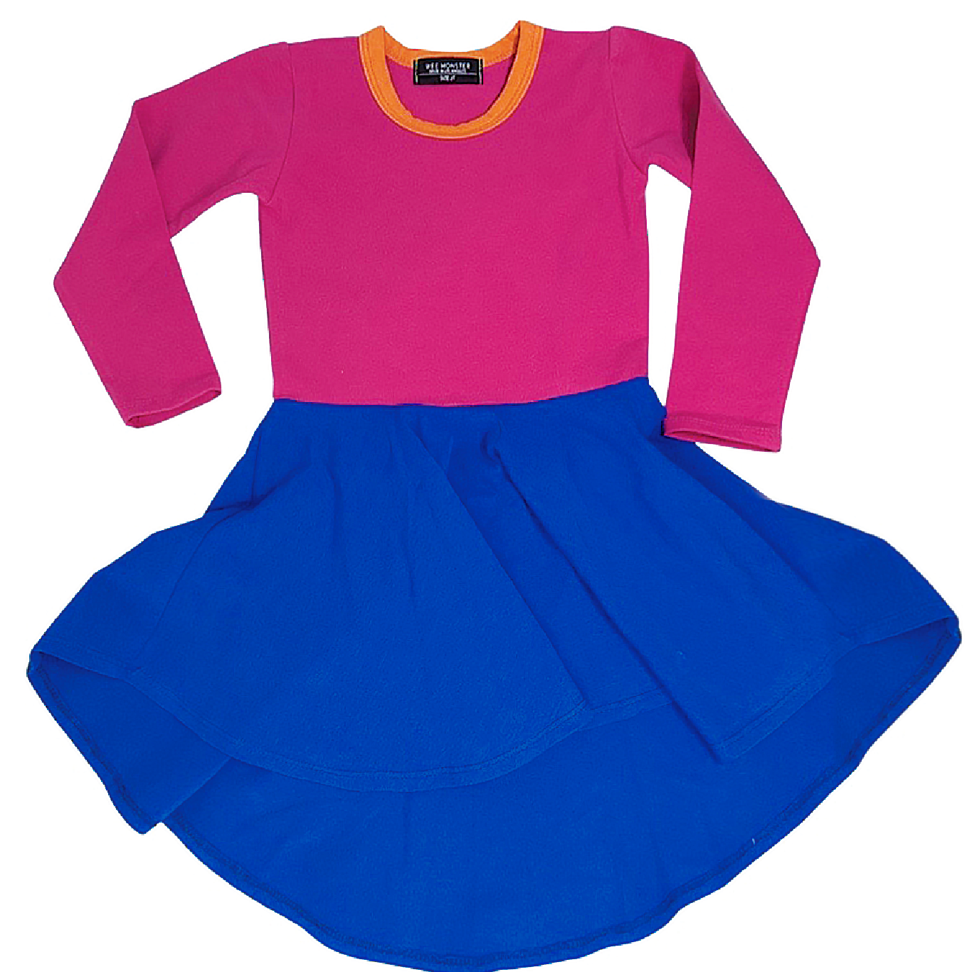 Poppy Pink and Electric Blues Color Block Dress