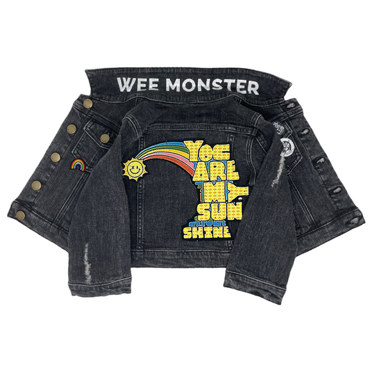 You Are My Sunshine Black Denim Jacket - Unisex for Boys and Girls