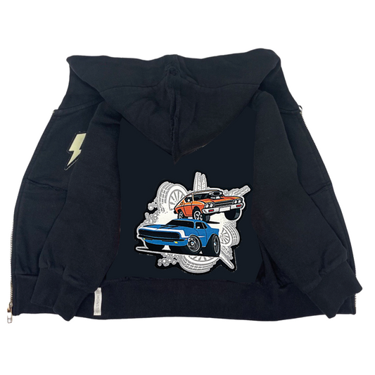 Speed Racer Black Zip Hoodie - Unisex for Boys and Girls