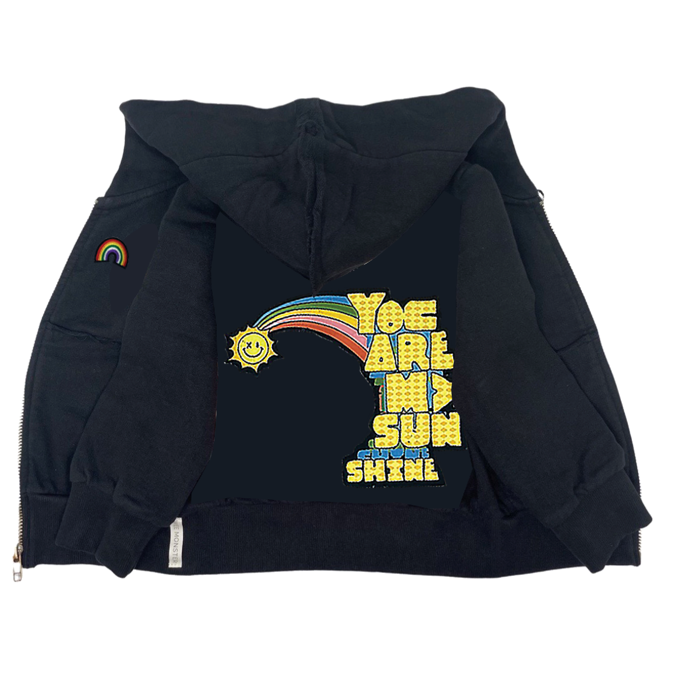 You Are My Sunshine Black Zip Hoodie - Unisex for Boys and Girls