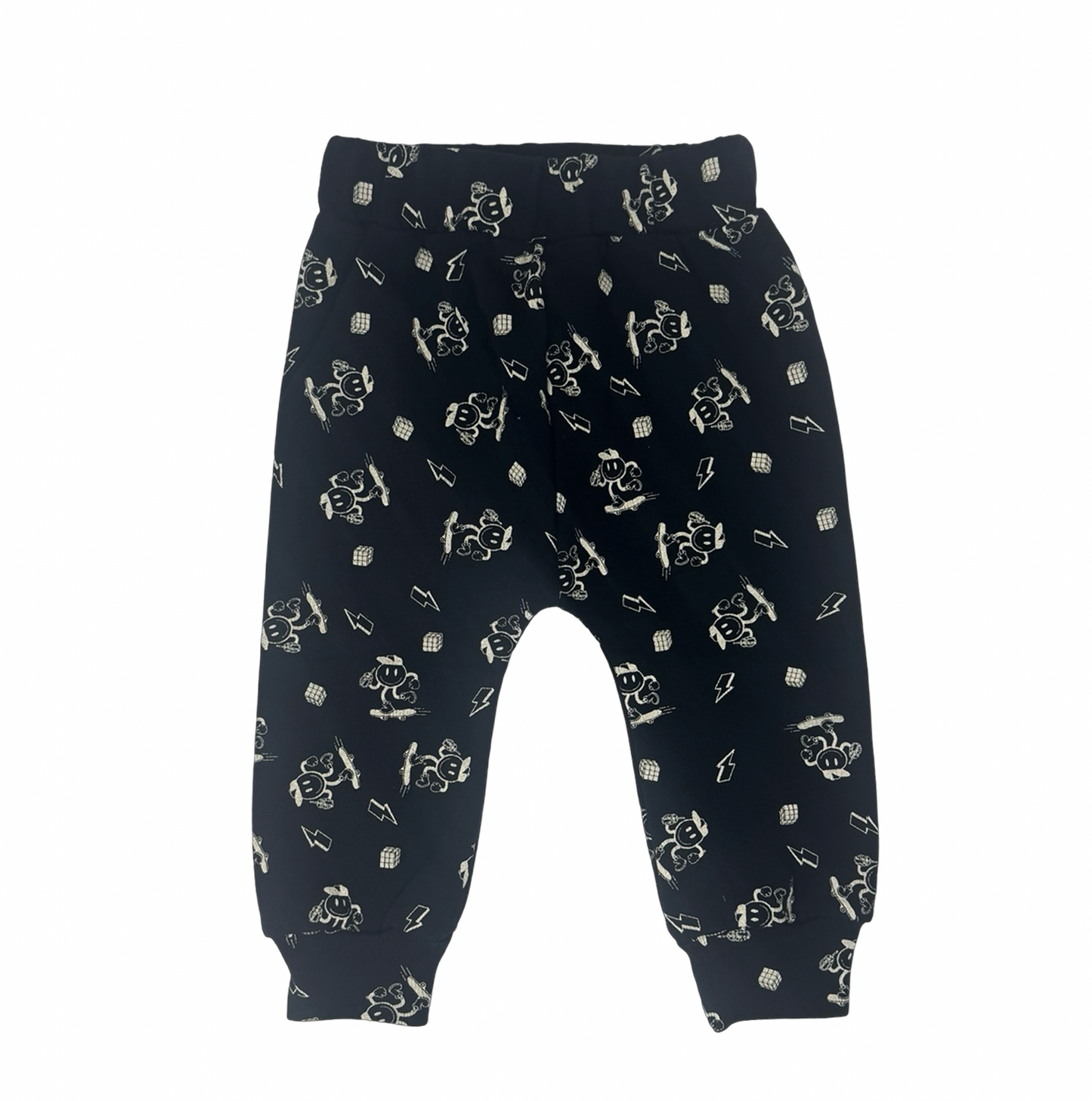 Happy Skate Black Harem Pants - Unisex for Boys and Girls