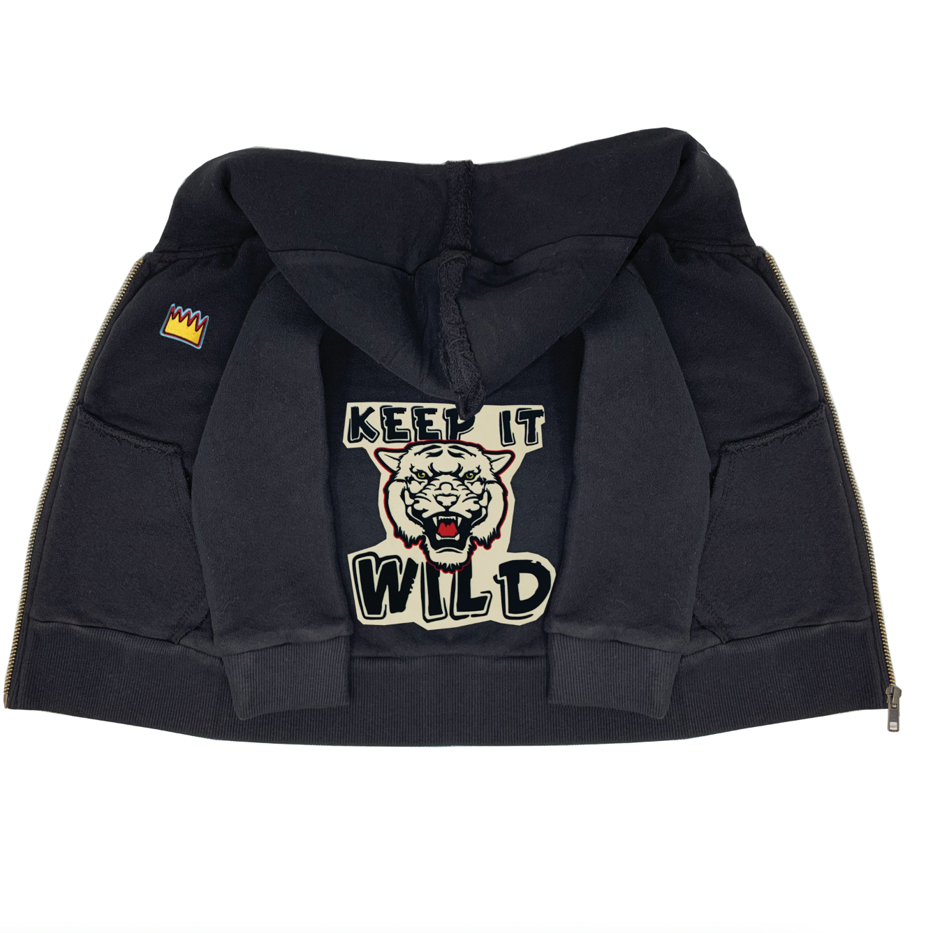 Keep It Wild Black Zip Hoodie - Unisex for Boys and Girls