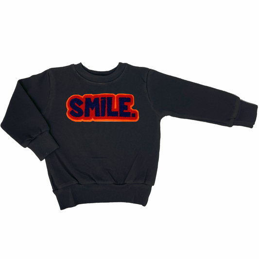 SMILE Black Sweatshirt - Unisex for Boys and Girls