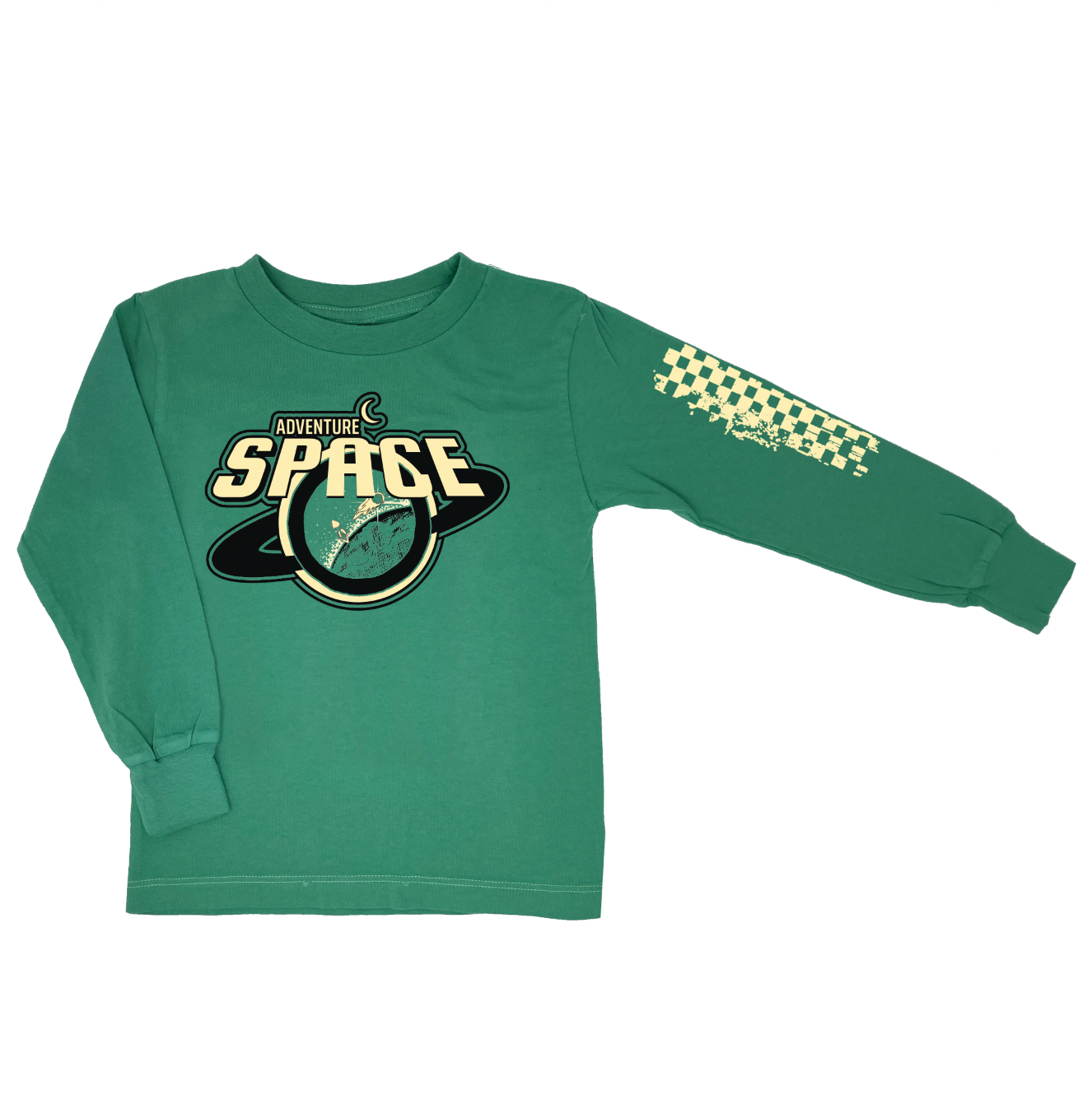 Space Adventure Green Long Sleeve - Unisex for Boys and Girls