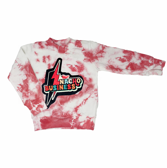 Nacho Business Pink Tie Dye Sweatshirt - Unisex for Boys and Girls