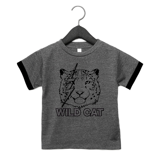 Wild Cat Grey Tee - Unisex for Boys and Girls