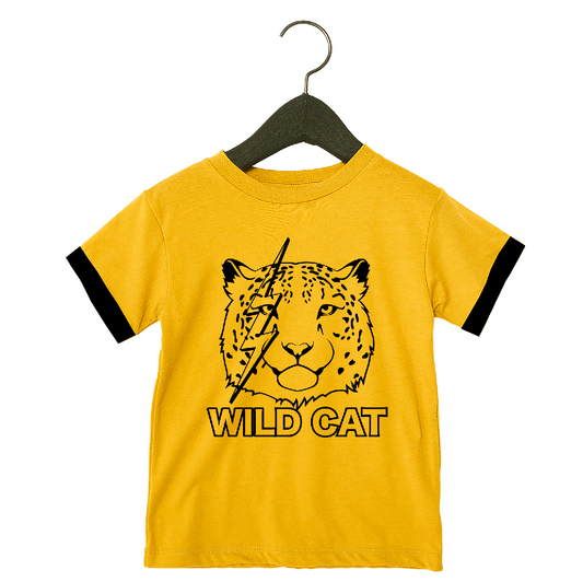 Wild Cat Yellow Tee - Unisex for Boys and Girls