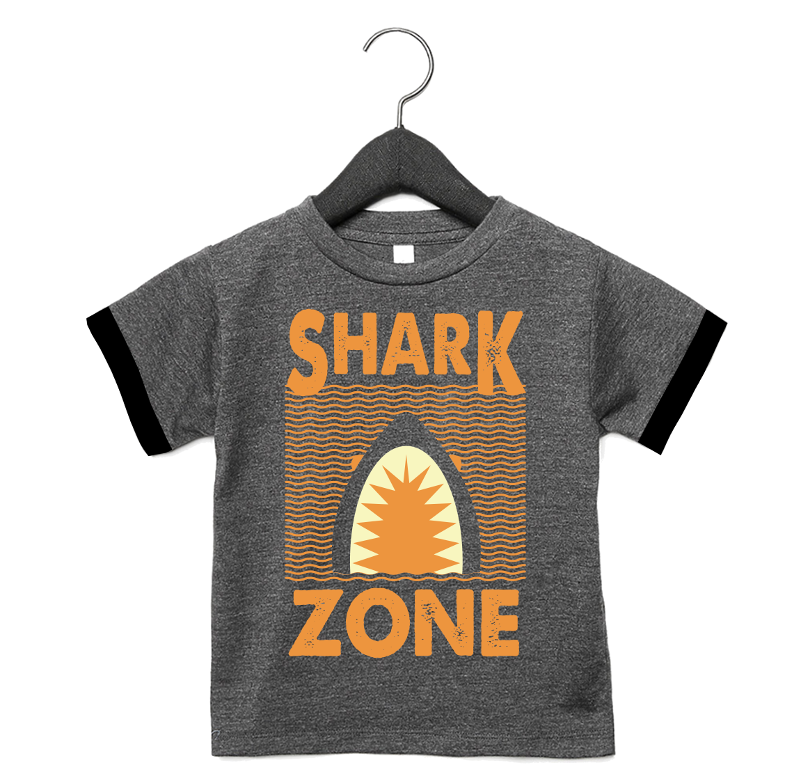 Shark Zone Grey Tee - Unisex for Boys and Girls