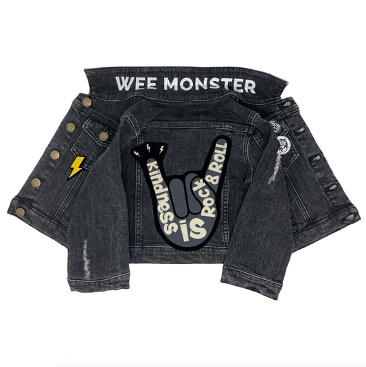 Rock & Roll Black Denim Jacket - Unisex for Boys and Girls