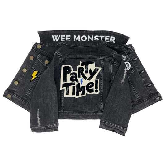 Party Time Black Denim Jacket - Unisex for Boys and Girls